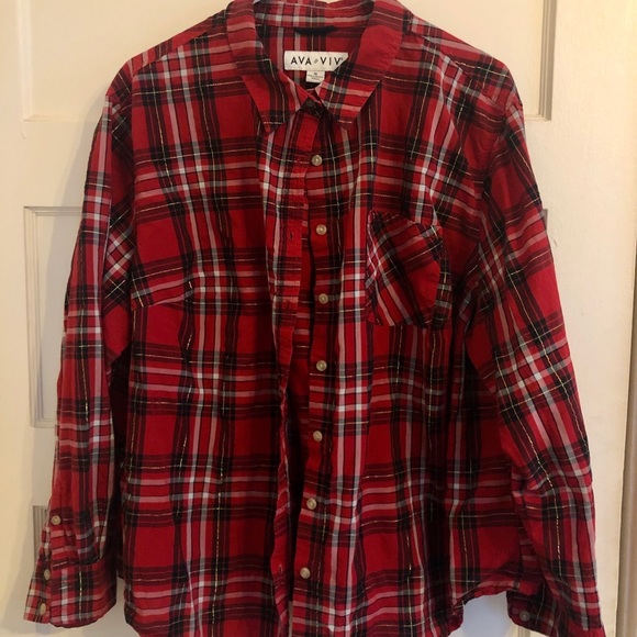 Red, Black, & Gold Button Down - Picture 1 of 3